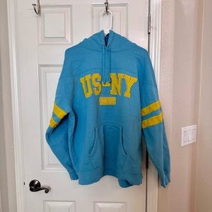 👍🏻 NWT Supreme US - NY hooded Sweatshirt in teal light blue size large unisex